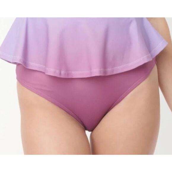 Unique Vintage 1970’s Purple Ombre Daphne High Waist Retro Bikini Bottom 3X NWOT - Picture 2 of 5